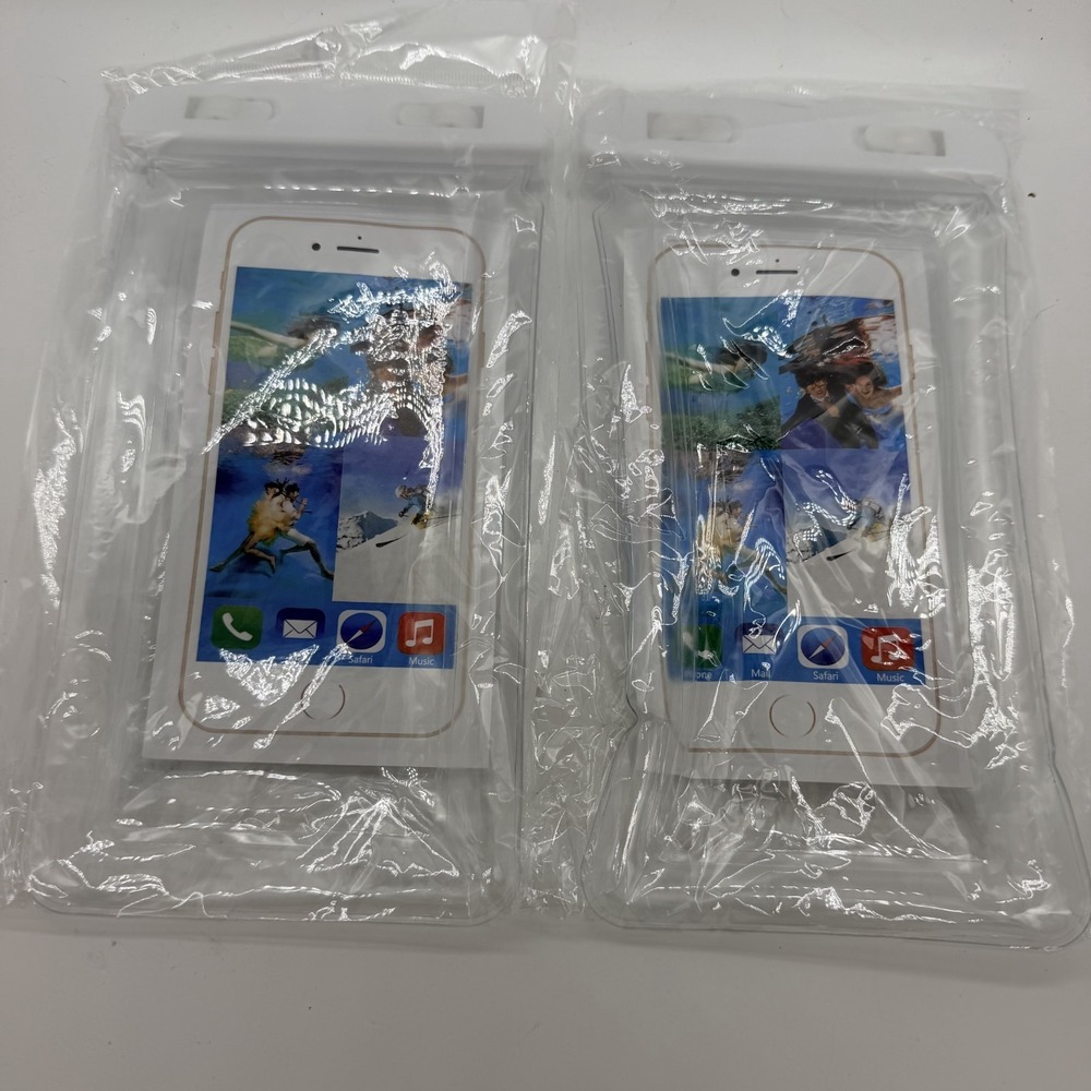 Lot Of 2 Transparent Clear Water Proof Sealable Bags For Keys Cellphones